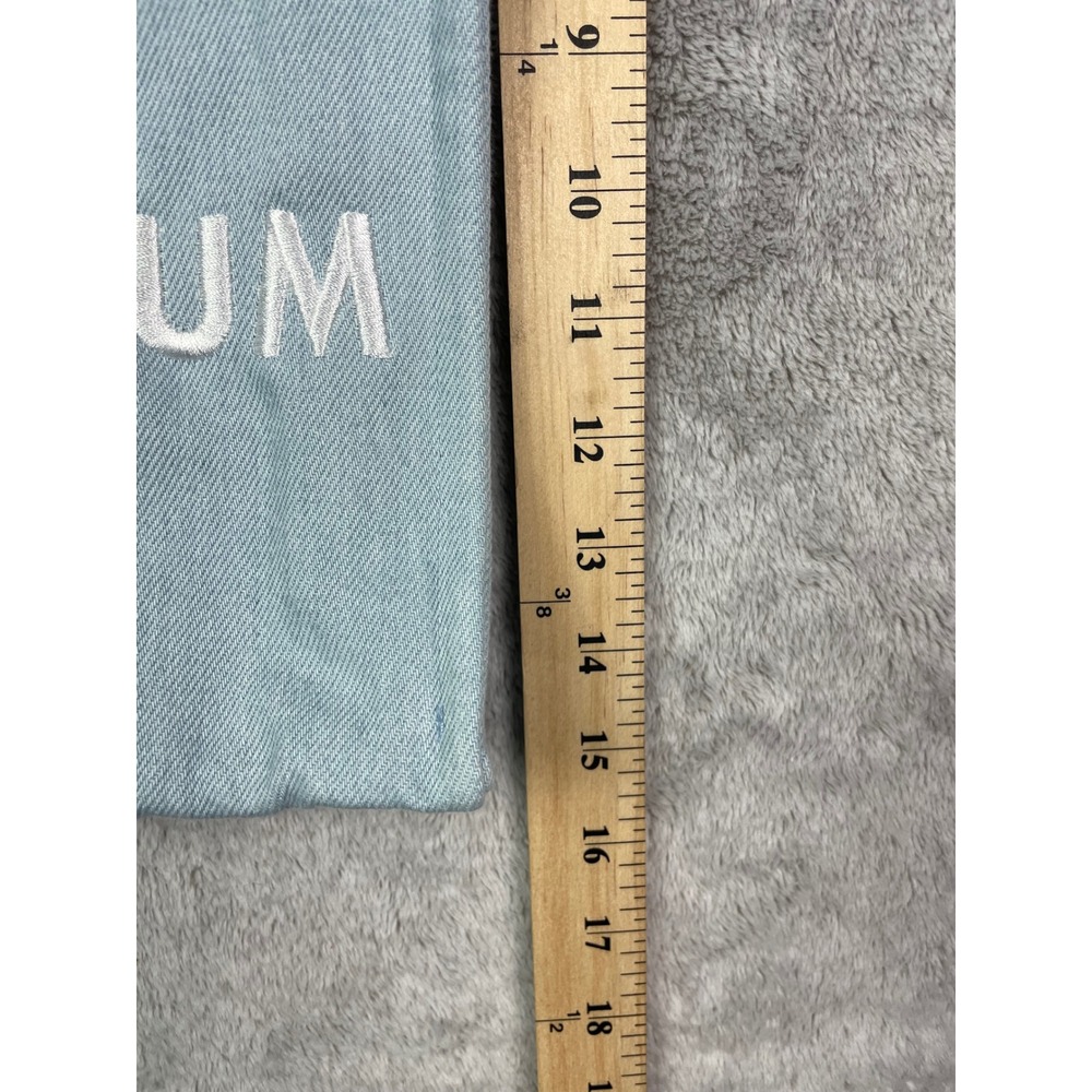DENIM MUSEUM Tote Bag NWT Colorblock Two Tone Blue Cotton Embroidered YKK Zip - Picture 7 of 14